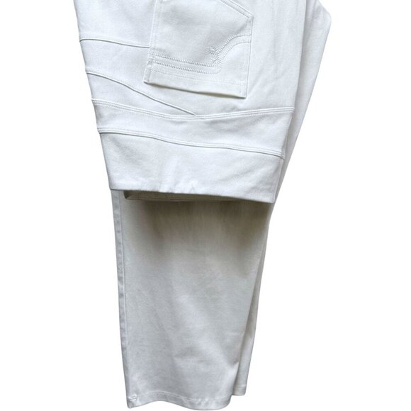 Women with Control White Jeans Plus Size 2X Petite Ankle Crop Pull on Stretch - Picture 8 of 10
